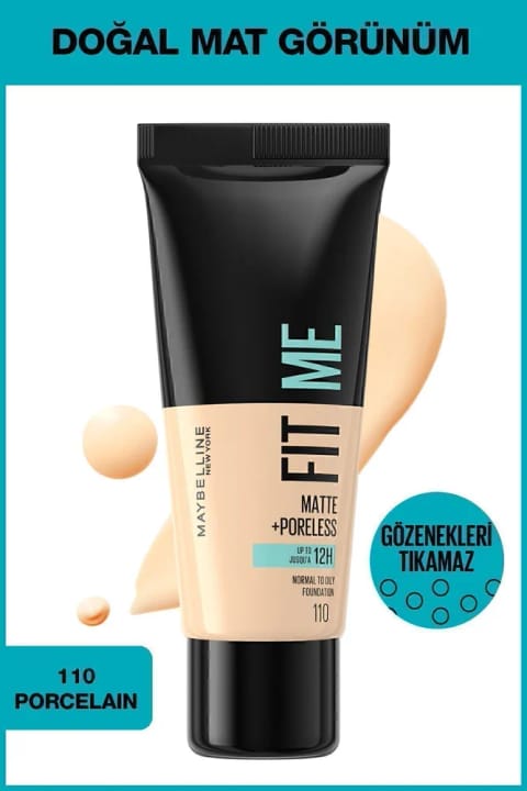 Maybelline New York Fit Me Matte+Poreless فونداسیون - 110 Porcelain