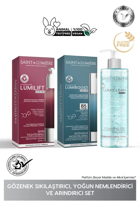SAINT DE LUMIERE LUMISERIES سفتکننده منافذ، مرطوبکننده intense و پاک...