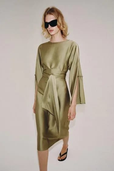 ZW COLLECTION پیراهن ساتن میدی