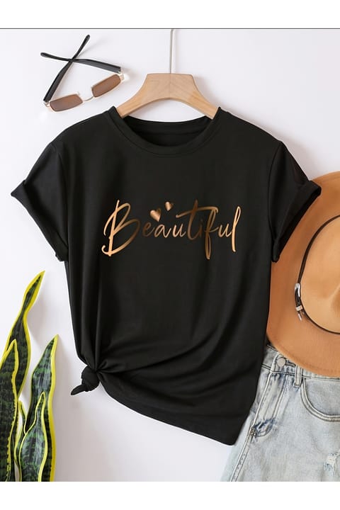 تیشرت طراحی چاپی Beautiful یونیسکس uyguntarz