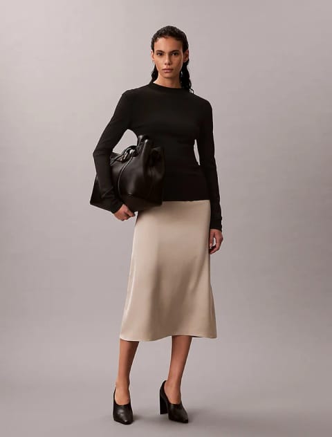 دامن ساتن مات شاین زنانه Calvin Klein