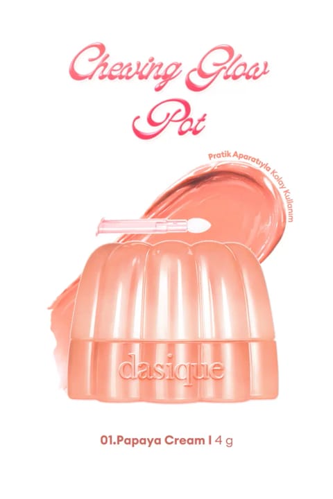 رژ لب و محوکننده گونه DASIQUE با بافت ژلی انعطافپذیر، مرطوبکننده و براق — 01 Papaya Cream