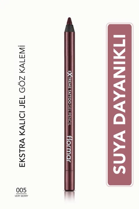 مداد چشم مات و دائمی فلورمار (بوردو) - Extreme Tattoo Gel Pencil - 005 Very Berry