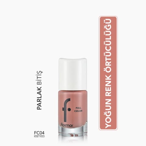 Flormar Full Color لاک با رنگدانه فوق متراکم FC04 رز هلدم