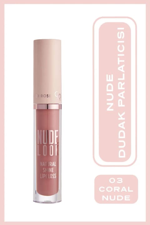 Golden Rose Nude Look Natural Shine Lipgloss - 03 Coral Nude - براق کننده لب