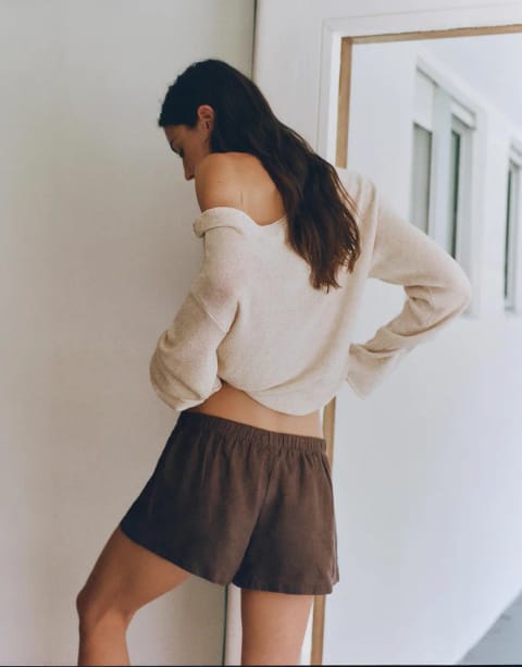 شلوارک کتان Pull&Bear