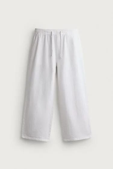 Zara شلوار جاکارد شسته شده گشاد