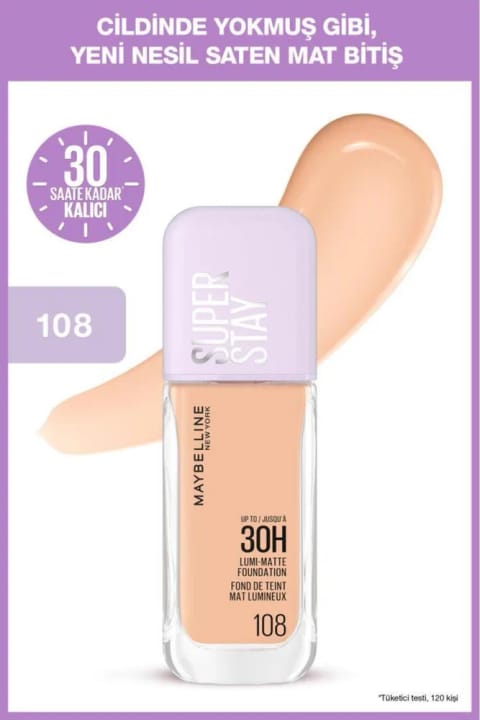 میبلین نیویورک فونداسیون Super Stay Lumi Matte - 108
