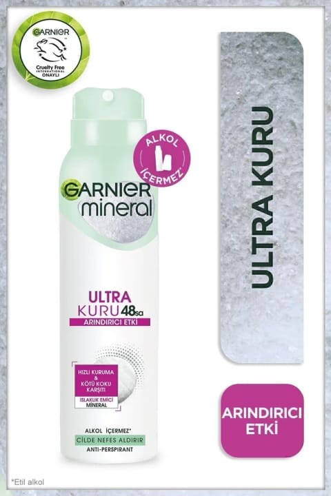 Garnier Mineral Ultra اسپری دئودورانت زنانه مخصوص پوست خشک
