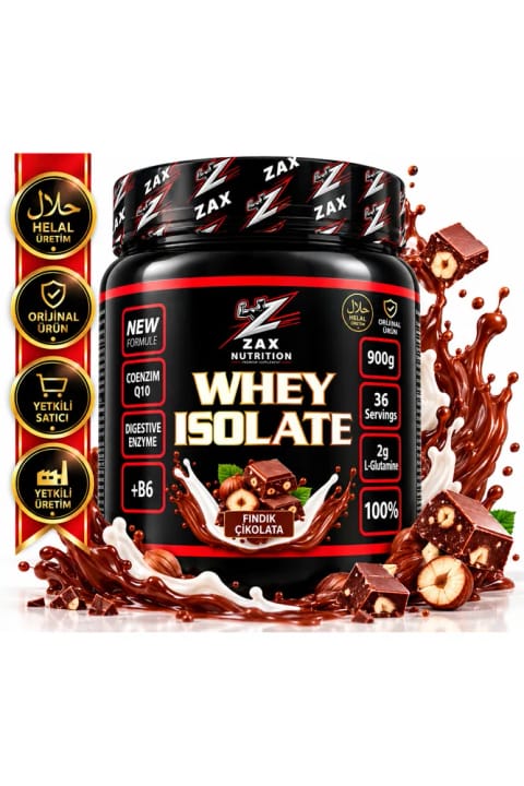پروتئین وی ایزوله zax nutrition 900 گرمی طعم فندق شکلات