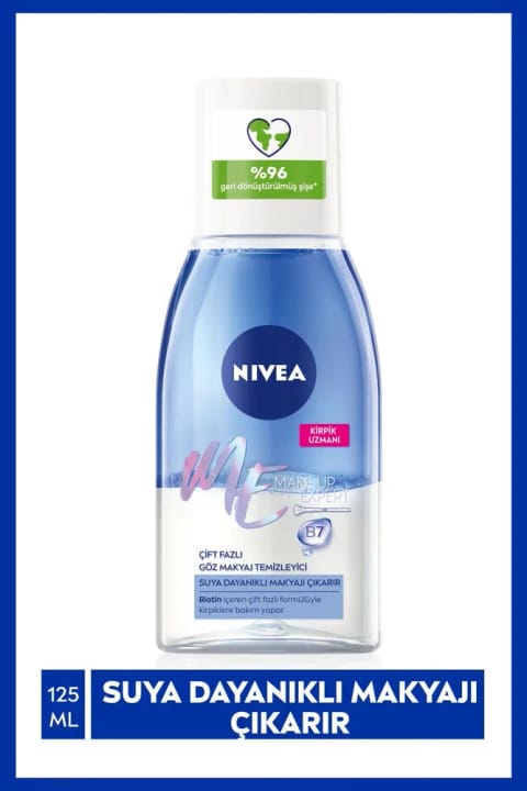 NIVEA Make Up Expert دو فاز پاککننده آرایش چشم ۱۲۵ میلیلیتر مراقبت از مژههای حساس