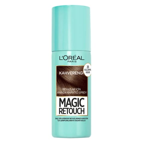 Loreal Paris Magic Retouch اسپری پوشاننده فوری سفیدی مو قهوه‌ای ۷۵ میلی‌لیتر
