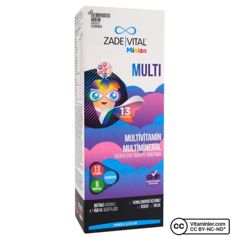 Zade Vital Miniza مولتی‌ویتامین و مولتی‌مینرال ۱۵۰ میلی‌لیتر