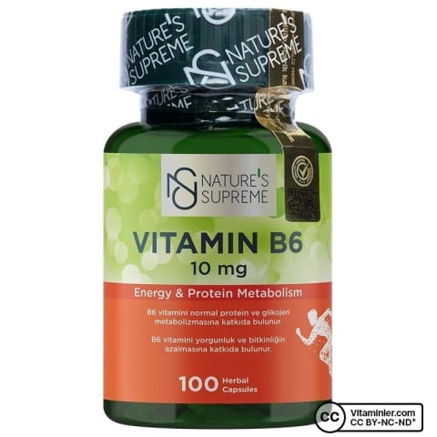Nature's Supreme Vitamin B6 10 Mg 100 کپسول