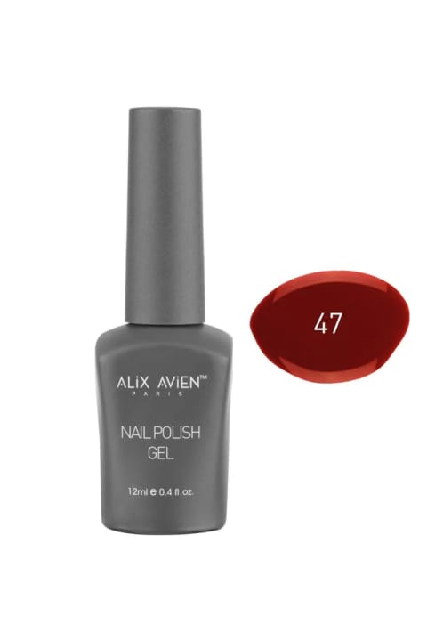 Alix Avien لاک ژلی دائمی قرمز تیره UV مدل 47 - 12 میلی‌لیتر