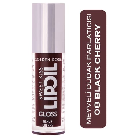 Golden Rose Sweet Kiss Lip Oil Gloss برق لب شماره 08 مشکی گیلاسی