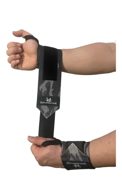مچ‌بند ورزشی Wrist Wraps با لوگوی SupplementHane مناسب فیتنس و کراس‌فیت و وزنه‌برداری