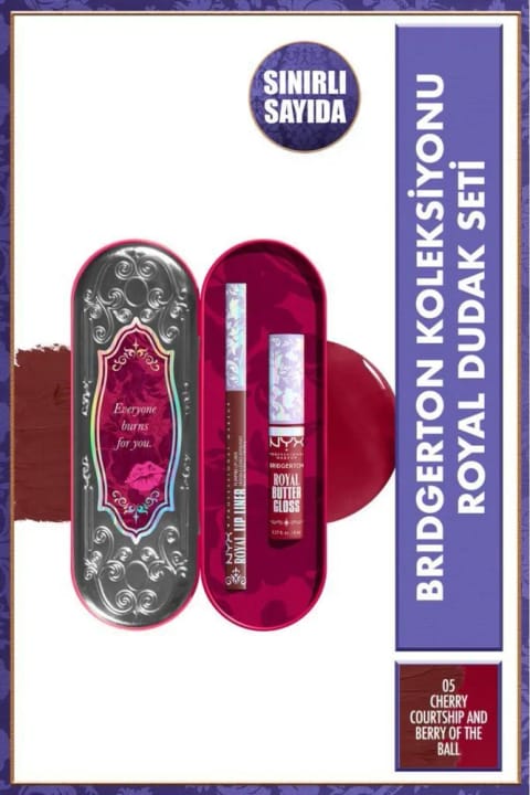 NYX Professional Makeup Bridgerton Royal Lip Set - Cherry Cour...
