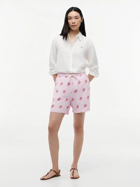 Tommy Hilfiger زنانه شلوارک کتان Swimshop