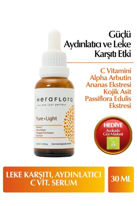 Heraflora Pure Light روشنکننده و ضد لک سرم پوست 30 میلیلیتر ویتامین C