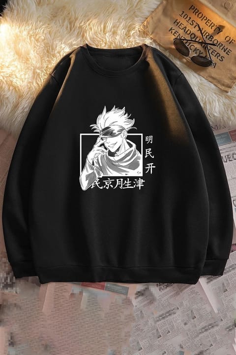 سویشرت یقه گرد یونیسکس Jujutsu Kaisen uyguntarz