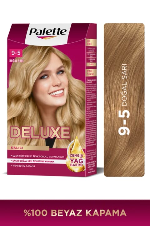 Palette Deluxe 9-5 بلوند طبیعی با کیت مراقبت روغن غنی و ماسک مراقبت مو