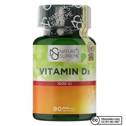 Nature's Supreme Vitamin D3 1000 IU 90 Kapsül