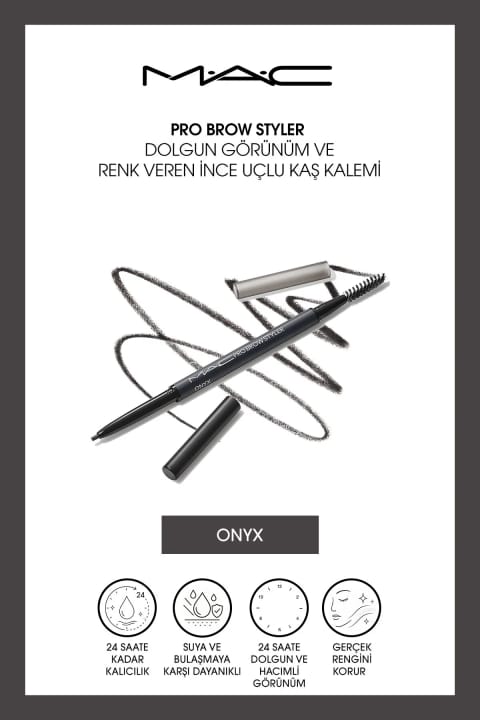 م.A.C Pro Brow Styler مداد ابروی نوک‌باریک حجم‌دهنده و رنگی - Onyx