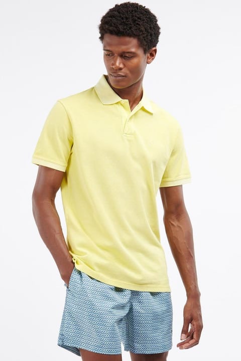 پولو یقه اسپرت شستهشده Barbour Ye93 Lemon Zest