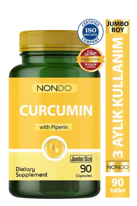نوندو کورکومین سایز بزرگ زردچوبه و عصاره پیپرین ۹۰ کپسول (Curcumin)