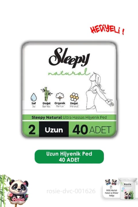 Sleepy Natural فوق حساس نوار بهداشتی بلند ۴۰ عددی و ROSIE