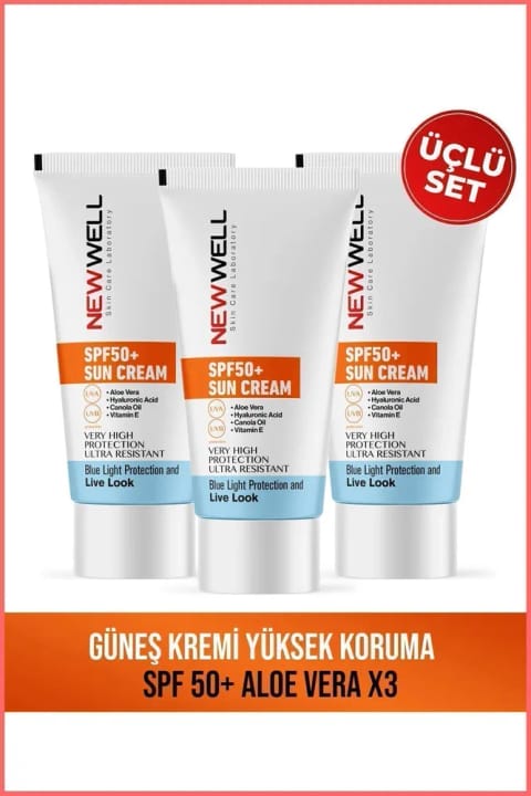 نیو ول 3 برابر ضدآفتاب با محافظت بالا SPF 50 (آلوئه ورا)