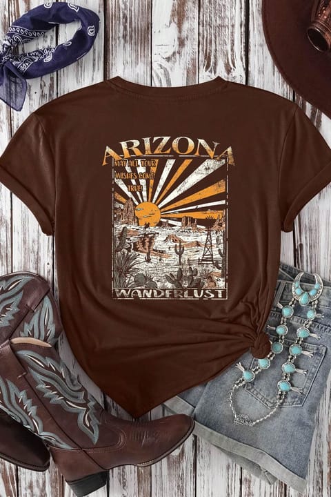 تی‌شرت اورسایز یونیسکس Arizona با چاپ پشت uyguntarz