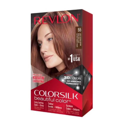 رنگ موی ریولان ColorSilk بیوتیفول کالر ۵۵ قهوه ای قرمز روشن