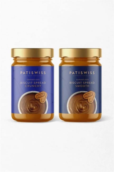 ست خامه بیسکویتی کاراملی Patiswiss مدل Smooth و Crunchy