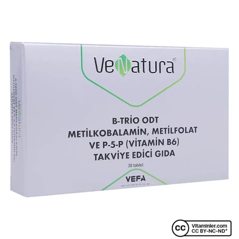 وناتورا B-Trio ODT متیلکوبالامین، متیلفولات و P-5-P (ویتامین B6) ۳۰ قرص