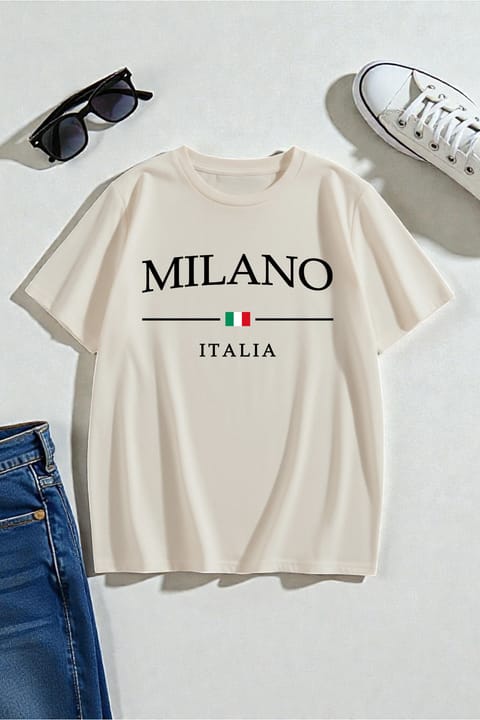 تیشرت طراحی چاپی Mılano Itally یونیسکس uyguntarz