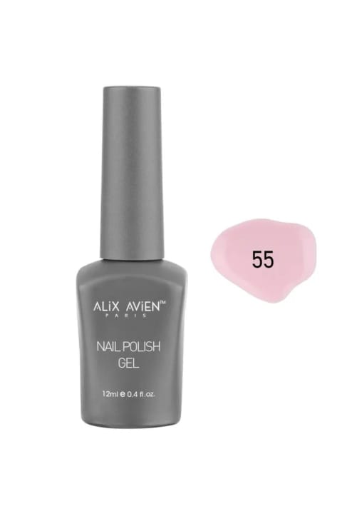 لاک ماندگار صورتی روشن Alix Avien 55 - ژل لاک با رنگدهی بالا 12 میلیلیتر - UV