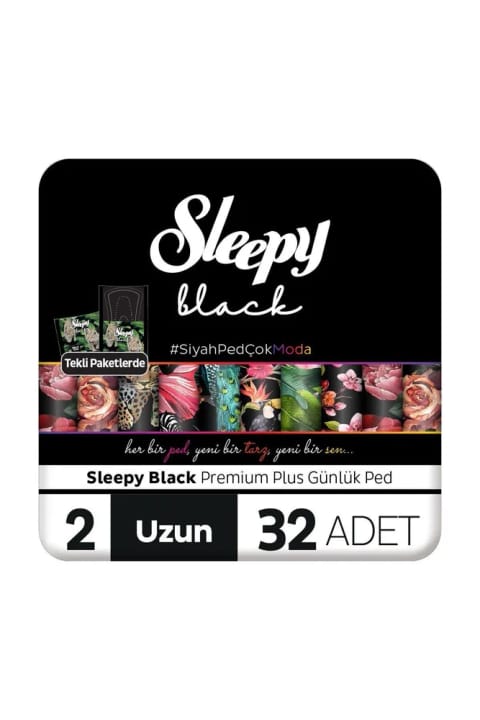 Sleepy Black Premium Plus پد روزانه بلند 32 عددی