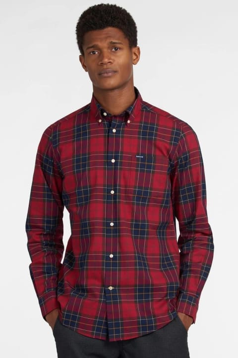 پیراهن مردانه Barbour مدل Wetheram Tailored Tartan رنگ RE52 Red