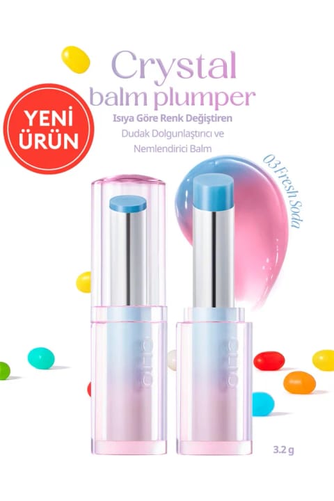 CLIO بالم حجم‌دهنده و تغییر رنگ‌دهنده لب بر اساس حرارت Crystal Balm Plump — 03 Soda