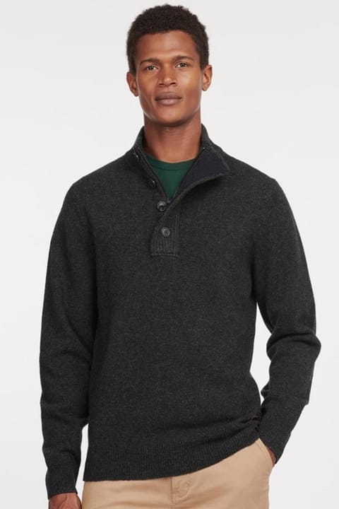 سویشرت نیمزیپ Barbour Patch مدل CH91 رنگ Charcoal