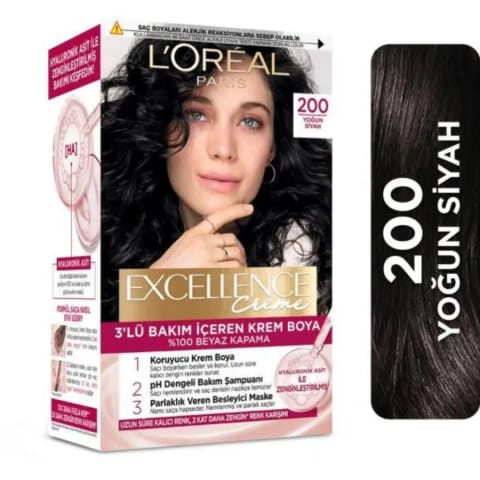 L'Oreal Paris Excellence Creme رنگ مو 200 مشکی پررنگ