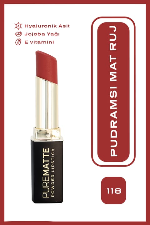 رژ لب مات پودری Pure Matte - 118 - رژ قرمز مات پودری