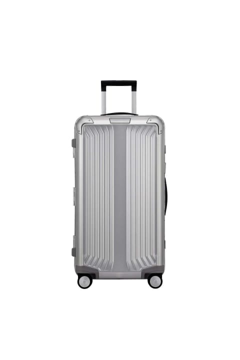 چمدان بزرگ عمودی Samsonite Lite Box Alu - نقرهای 74/27