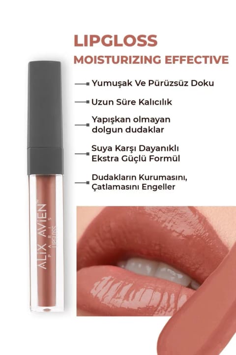 Alix Avien براق کننده لب مرطوب کننده ماندگار و بدون حس چسبندگی — 04 Peachy Rose