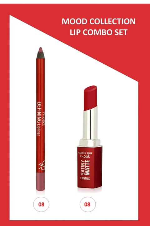 Golden Rose ست لب کومبو مود - خط لب Defining شماره 08 - Satiny Matte R...