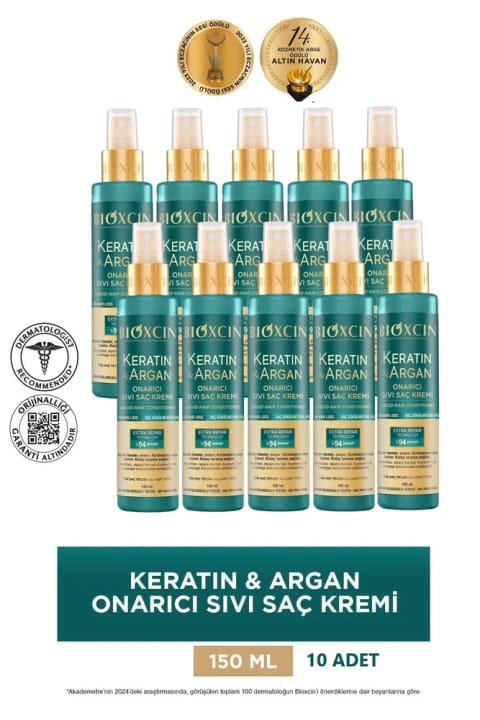 بیوکسین کراتین آرگان ترمیمکننده مایع مو 10×150ml