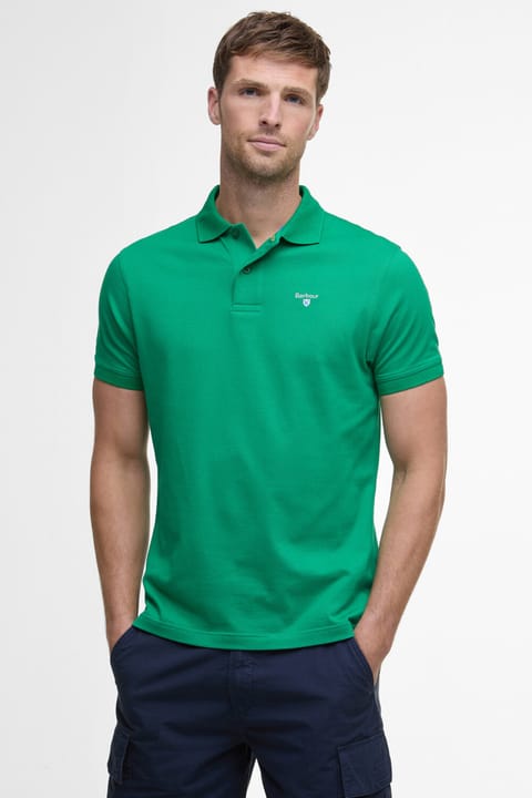 پولو یقه Barbour Active Tailored Fit GN39 Hedge Green