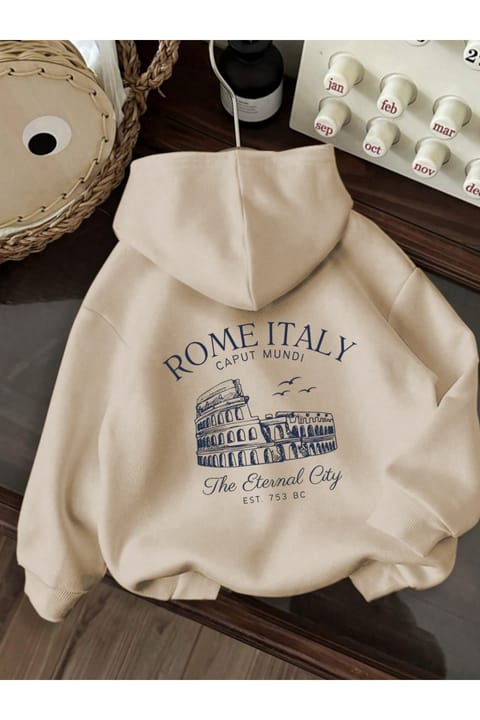 سویشرت اورسایز یونیسکس uyguntarz طرح Rome Italy